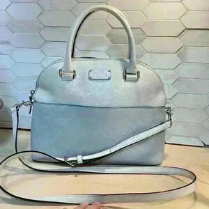 KATE SPADE Grove Street Carli 2-Way Satchel in Muted grey Leather
